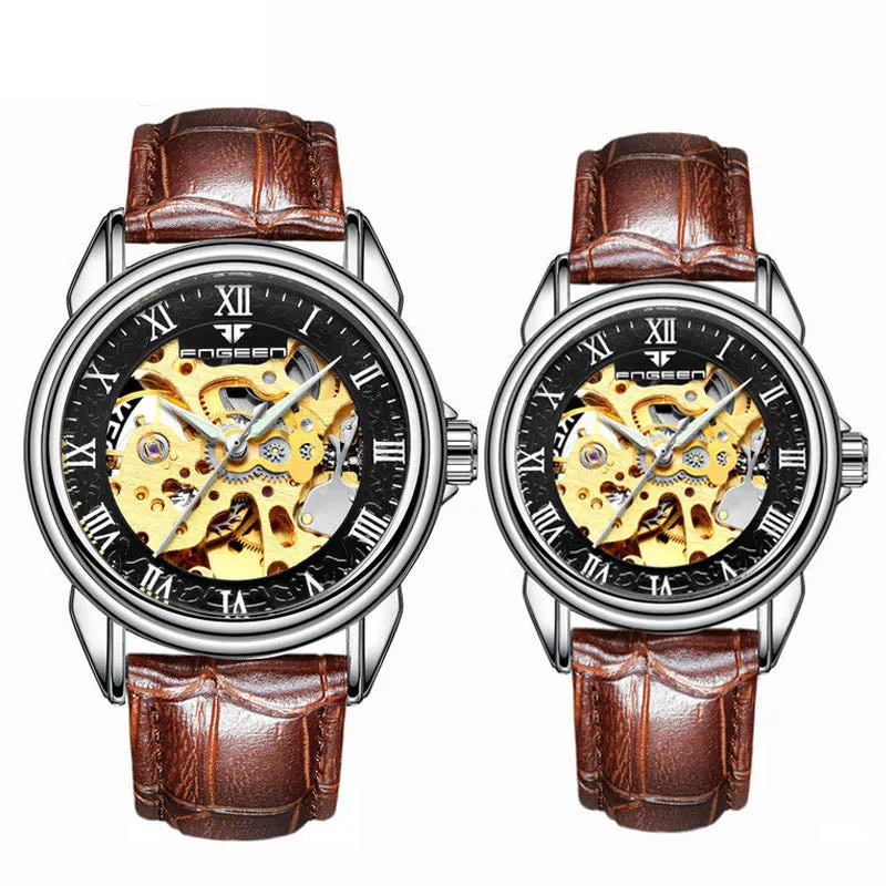 Couple Steel Mechanical Wrist Watch for Men and Women
