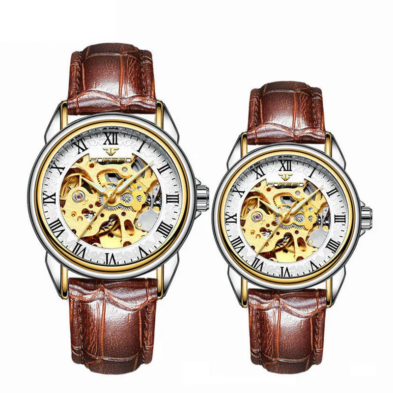 Couple Steel Mechanical Wrist Watch for Men and Women
