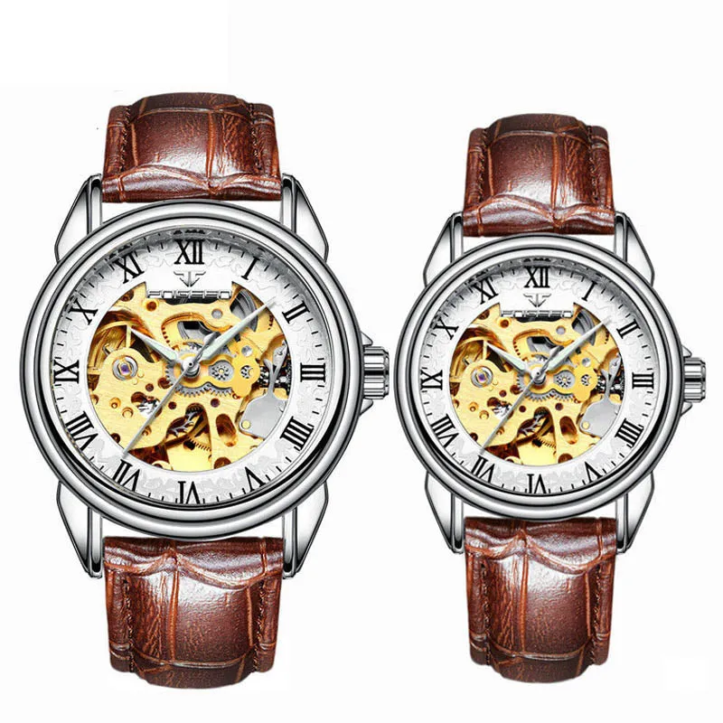Couple Steel Mechanical Wrist Watch for Men and Women