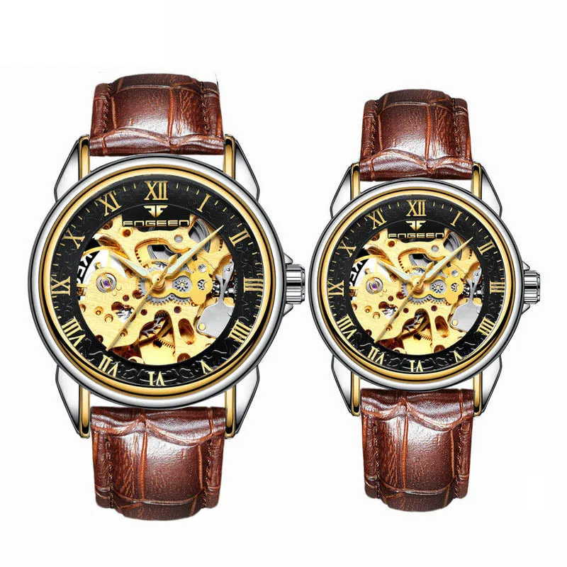 Couple Steel Mechanical Wrist Watch for Men and Women