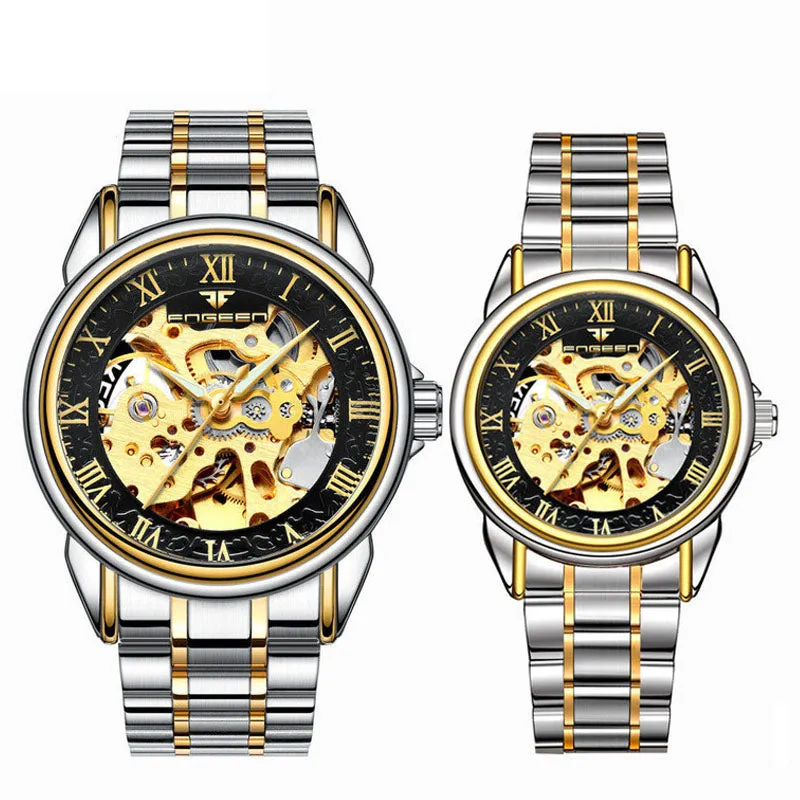 Couple Steel Mechanical Wrist Watch for Men and Women