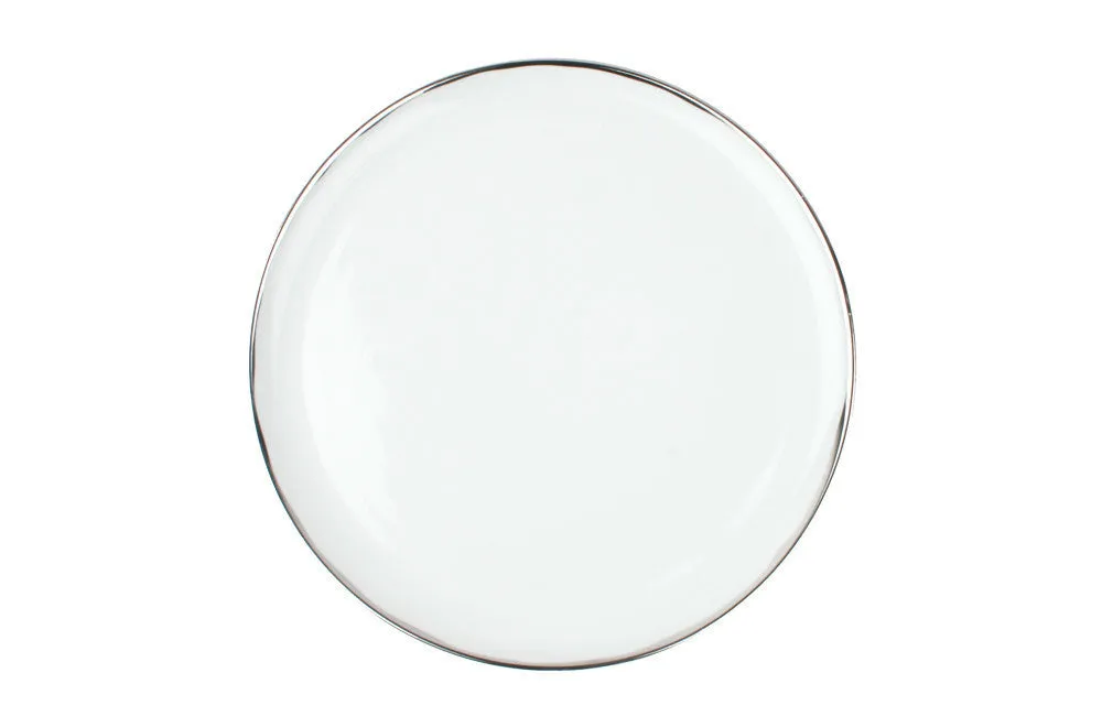 Dauville Platinum Metallic Porcelain Dinner Plate, Set of 4