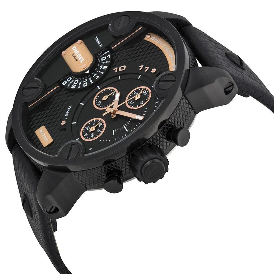Diesel Little Daddy Dual Time Chronograph Black Dial Men's Watch DZ7291