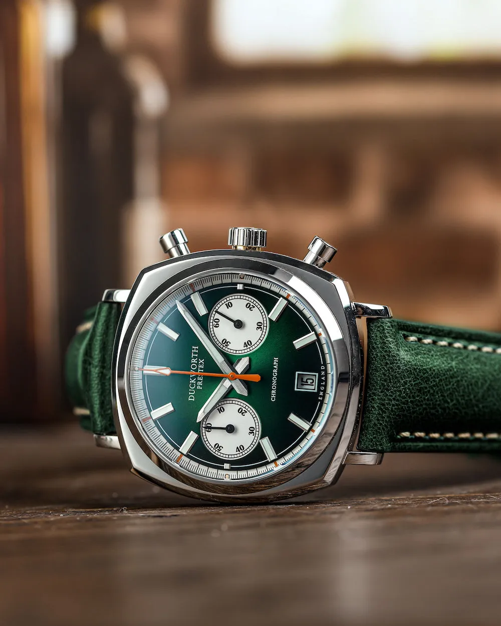 Duckworth Prestex 42 Green Sunburst Olive Green Leather