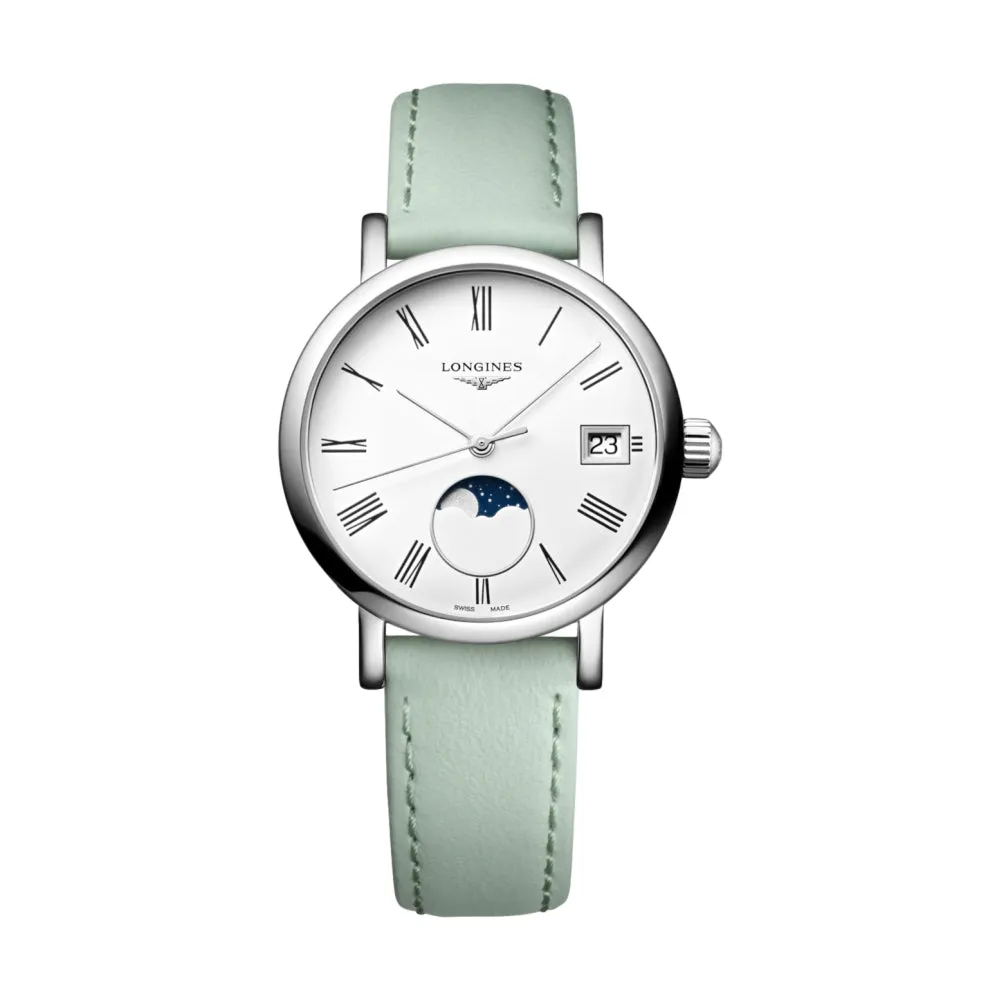 Elegant Moonphase Green Strap 30mm