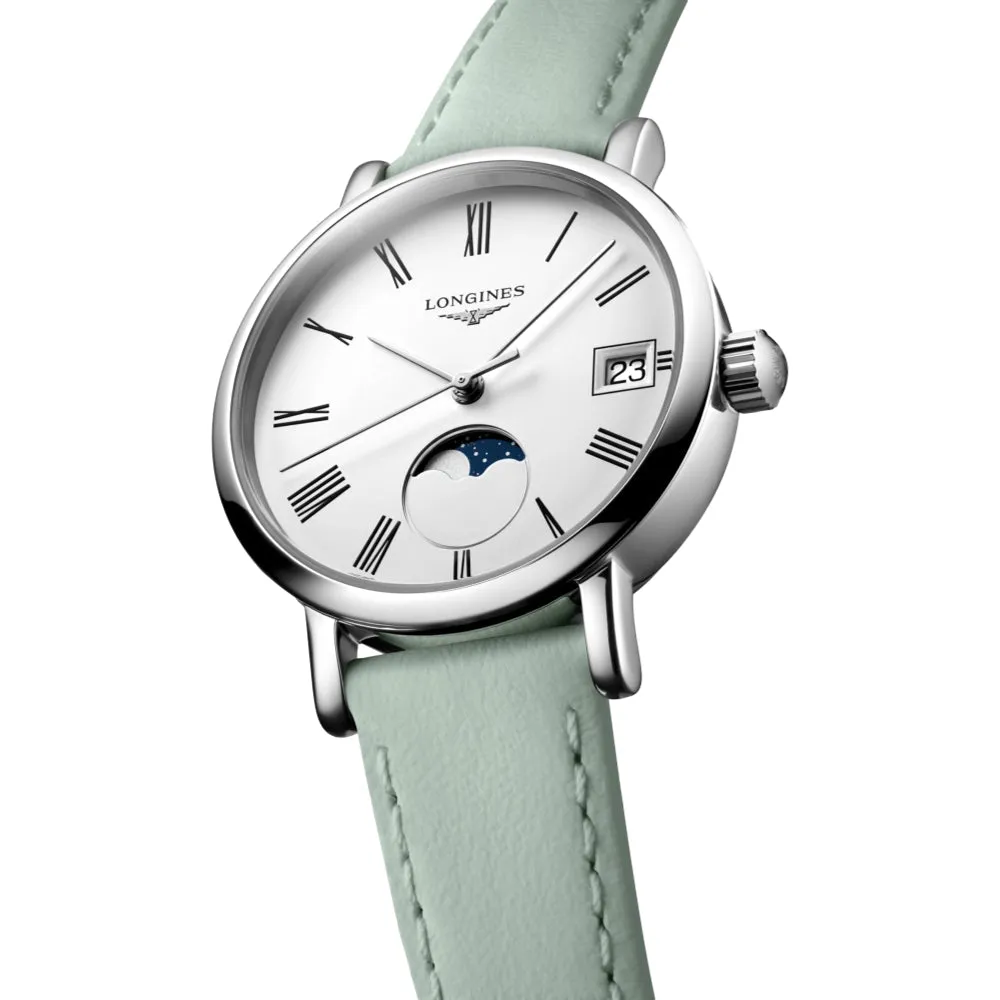 Elegant Moonphase Green Strap 30mm
