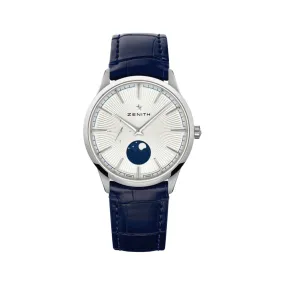 Elite Moonphase  40.5 mm - Silver On Strap