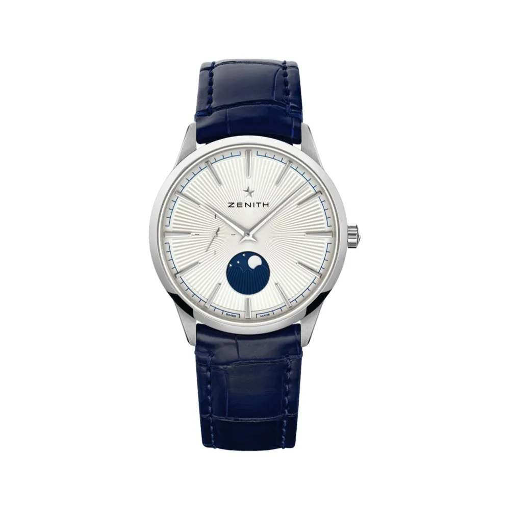Elite Moonphase  40.5 mm - Silver On Strap