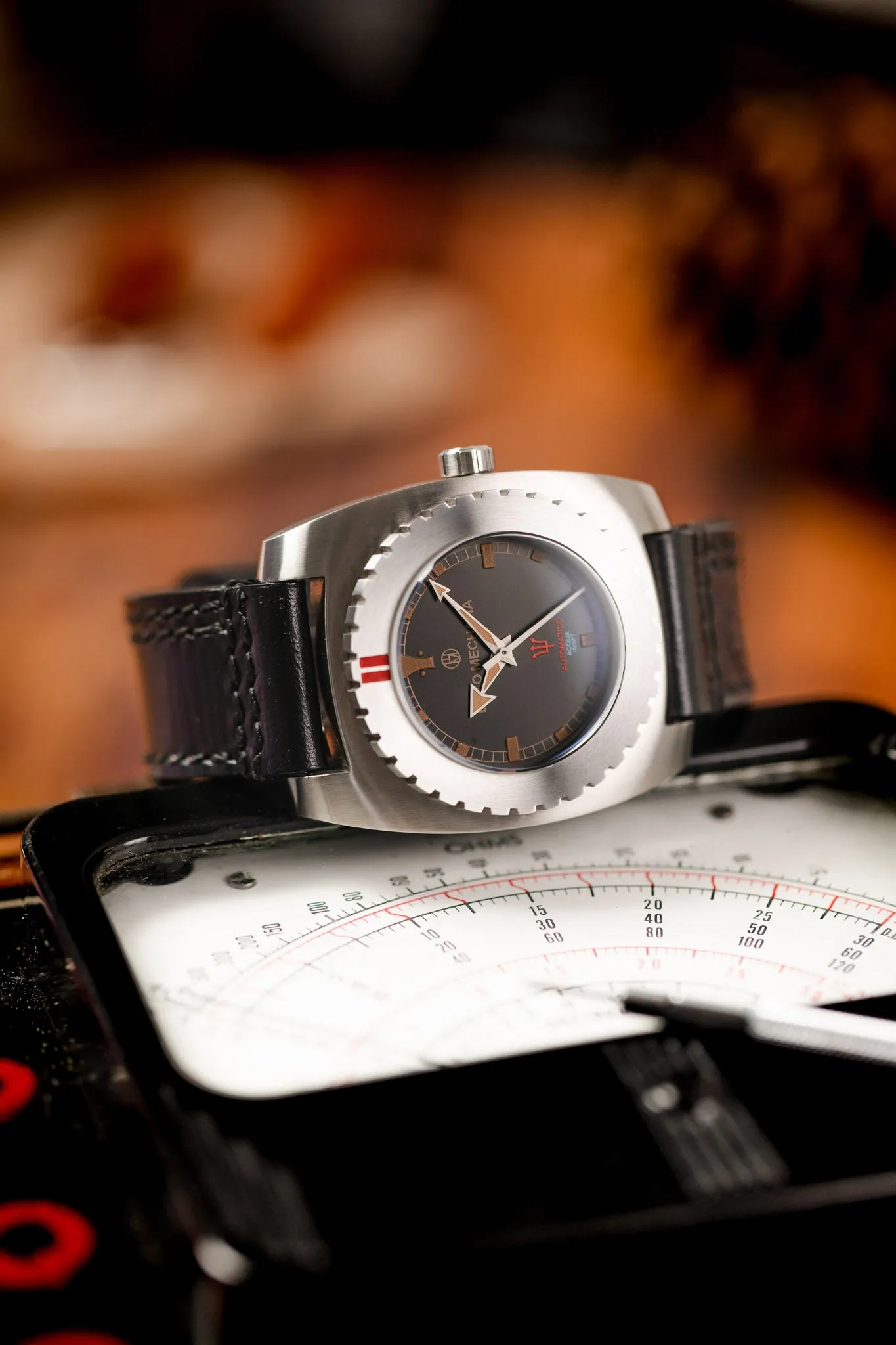Enzo Mechana ACQUA 500m Peace Collection Automatic Watch - Matt BLACK Dial (Non-Lumed)