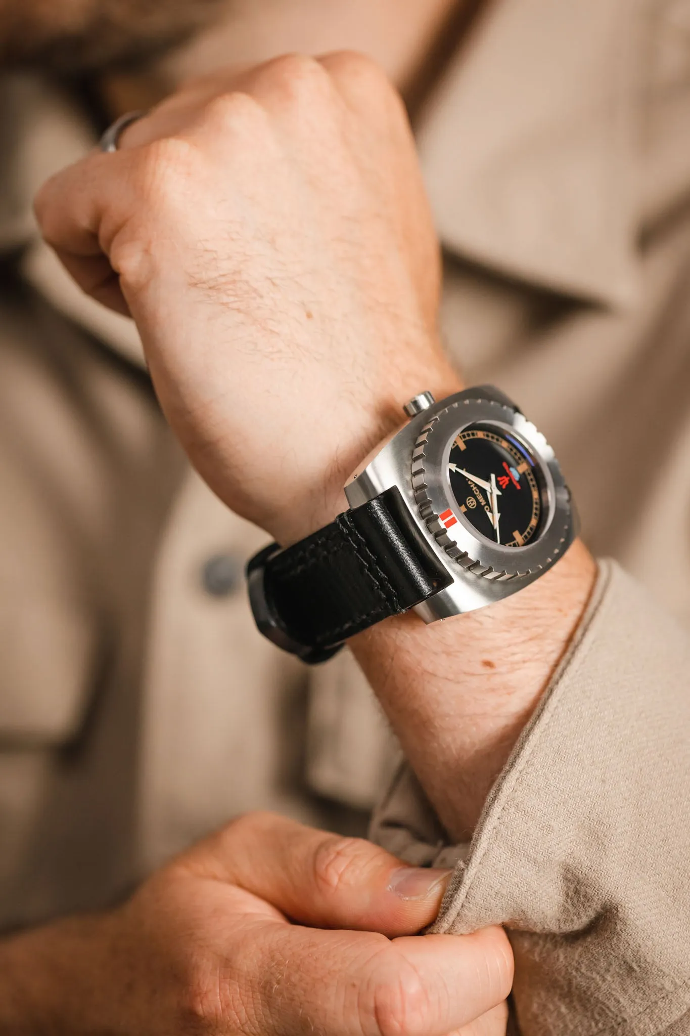 Enzo Mechana ACQUA 500m Peace Collection Automatic Watch - Matt BLACK Dial (Non-Lumed)