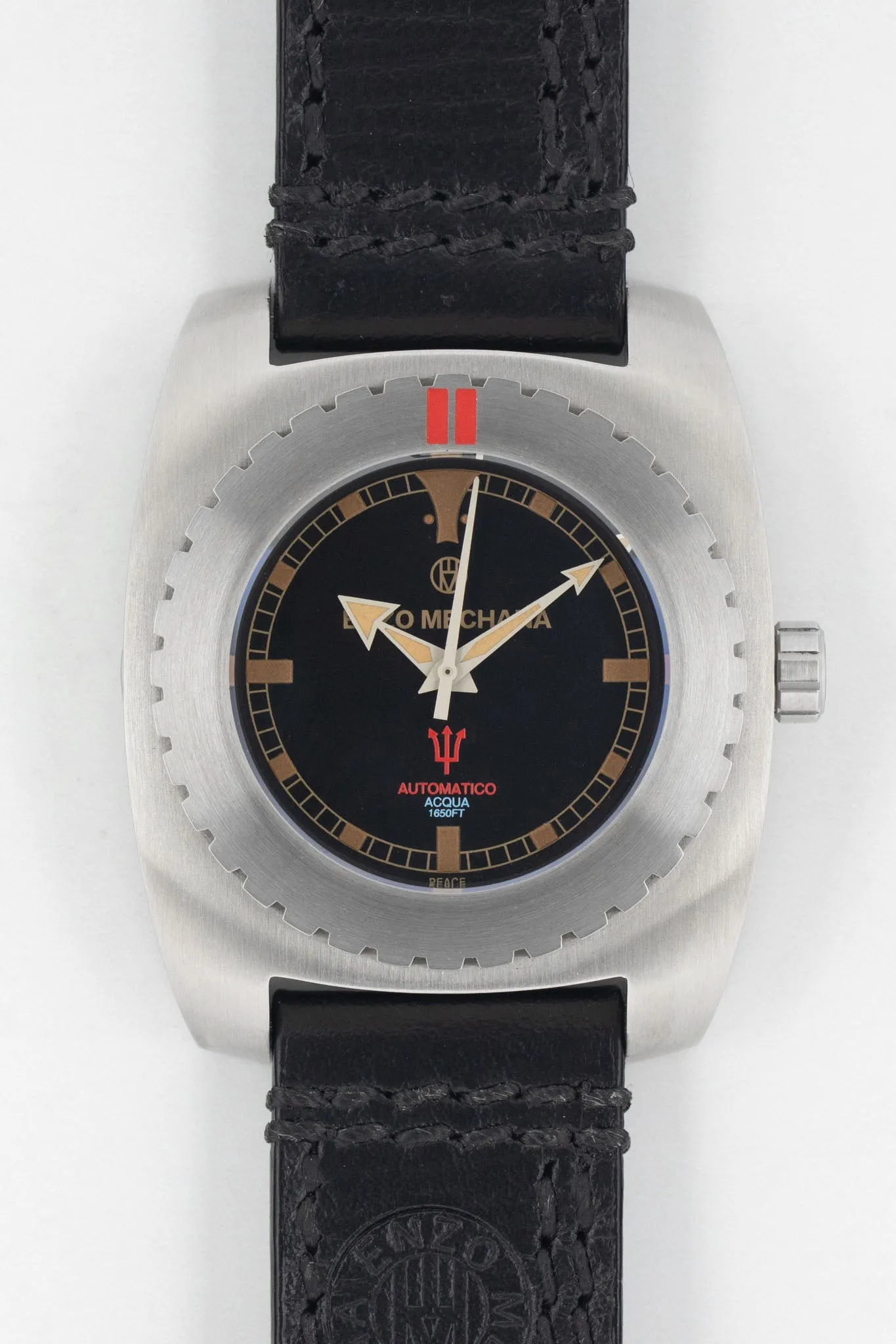 Enzo Mechana ACQUA 500m Peace Collection Automatic Watch - Matt BLACK Dial (Non-Lumed)