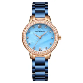 Fashion luxury set diamond shell fish mother steel belt waterproof quartz watch women watch