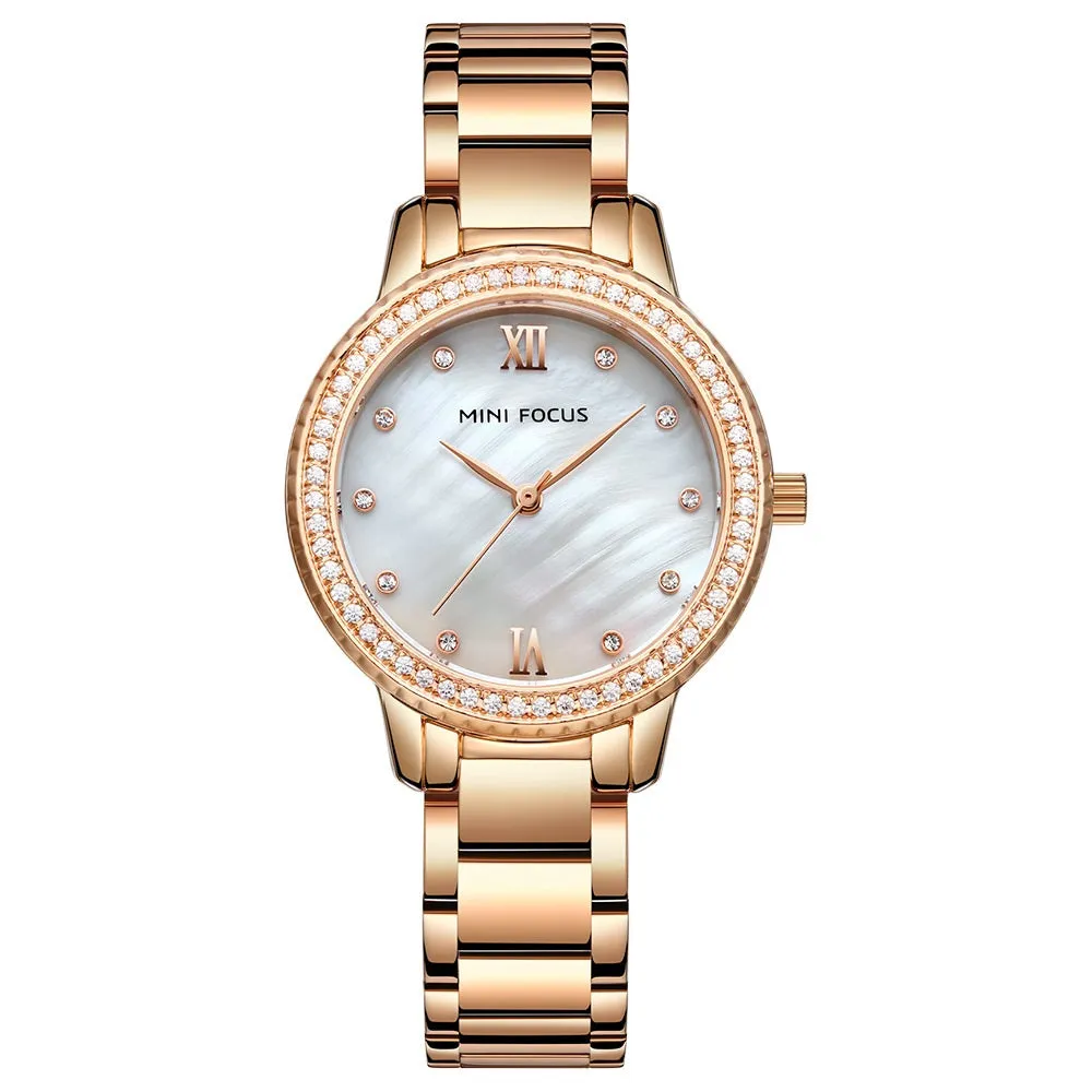 Fashion luxury set diamond shell fish mother steel belt waterproof quartz watch women watch