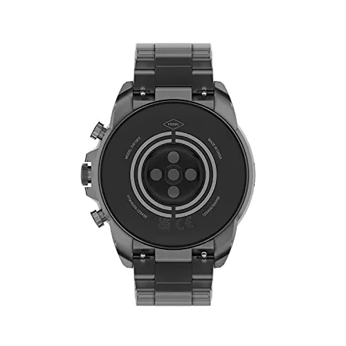 Fossil Men's Gen 6 44mm Stainless Steel Touchscreen Smart Watch, Color: Smoke (Model: FTW4059V)