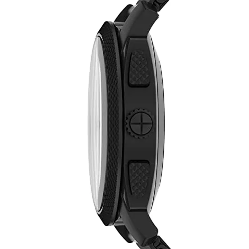 Fossil Men's Machine Gen 6 Hybrid 45mm Stainless Steel Mesh Smart Watch, Color: Black (Model: FTW7062)
