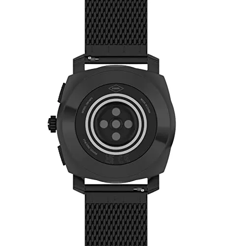Fossil Men's Machine Gen 6 Hybrid 45mm Stainless Steel Mesh Smart Watch, Color: Black (Model: FTW7062)