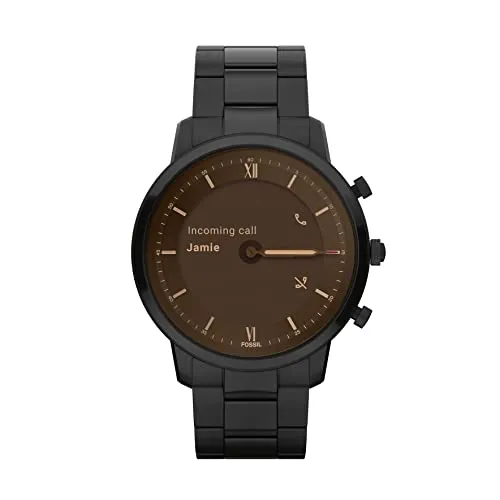 Fossil Men's Neutra Gen 6 Hybrid 44mm Stainless Steel Smart Watch, Color: Black (Model: FTW7071)