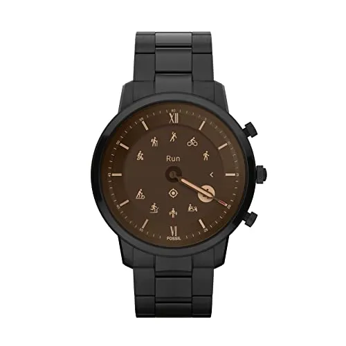 Fossil Men's Neutra Gen 6 Hybrid 44mm Stainless Steel Smart Watch, Color: Black (Model: FTW7071)