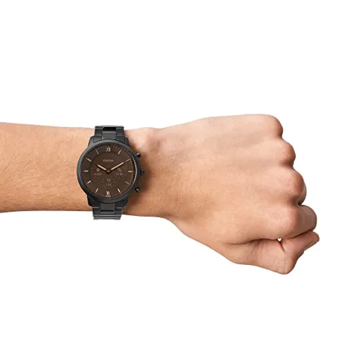 Fossil Men's Neutra Gen 6 Hybrid 44mm Stainless Steel Smart Watch, Color: Black (Model: FTW7071)