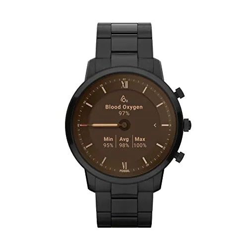 Fossil Men's Neutra Gen 6 Hybrid 44mm Stainless Steel Smart Watch, Color: Black (Model: FTW7071)