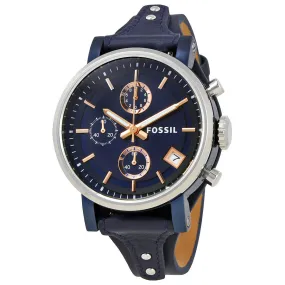 Fossil Original Boyfriend Chronograph Blue Dial Ladies Watch ES4113