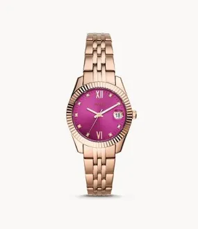 Fossil Scarlette Mini Quartz Crystal Pink Dial Ladies Watch ES4900