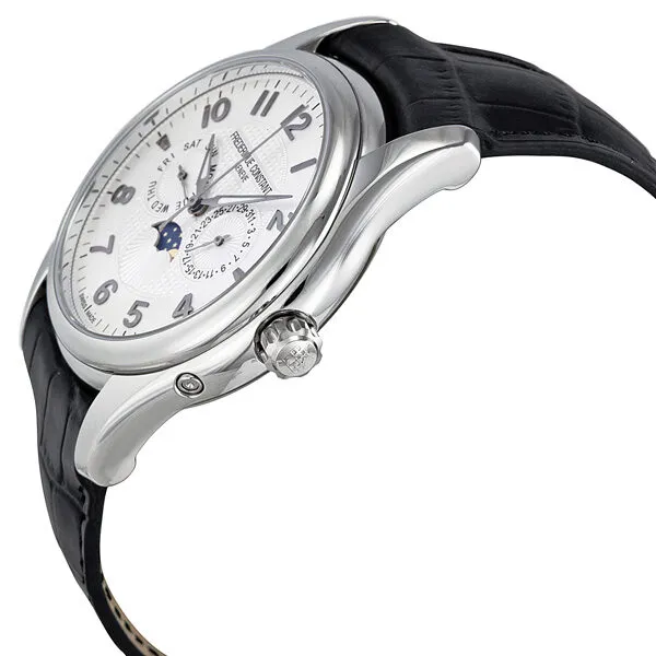 Frederique Constant Silver Dial Leather Men's Watch FC-360RM6B6