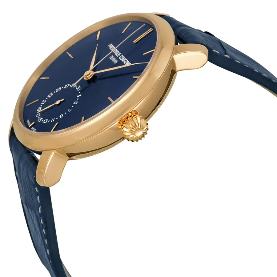 Frederique Constant Slimline Navy Dial Navy Leather Men's Watch FC-710N4S4