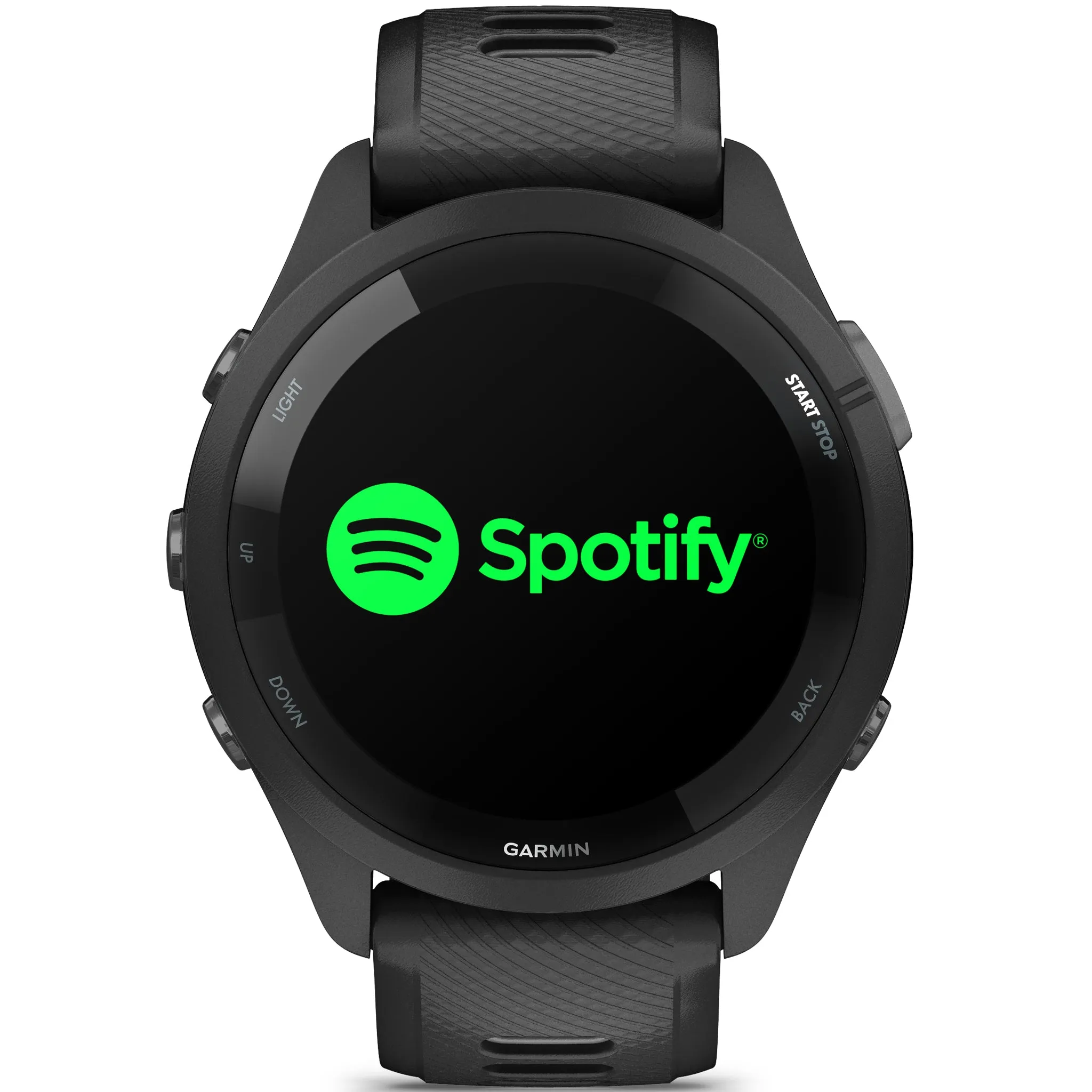 Garmin Forerunner 265 Black Bezel and Case with Black Powder Gray - Silicone Band