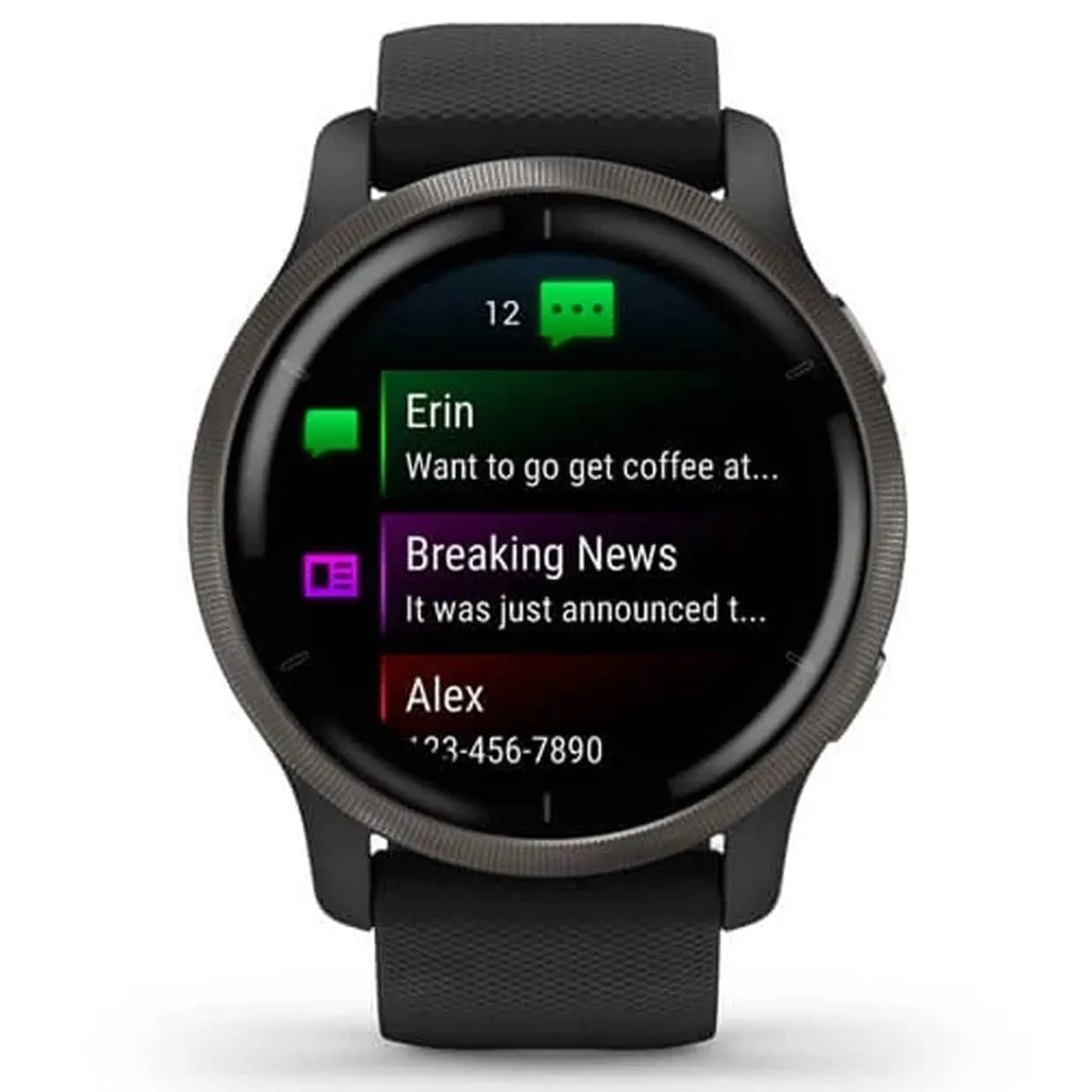 Garmin Venu 2 GPS 43mm Smartwatch, AMOLED Touchscreen, All-day Advanced Health & Fitness Features, Music Storage, Wellness Smartwatch with up to 11 days battery life, Black