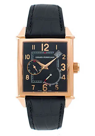 Girard Perregaux Vintage 1945 18kt Rose Gold Black Leather Men's Watch 25850-0-52-6456