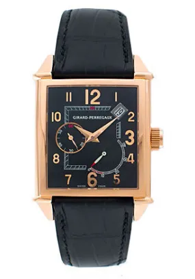 Girard Perregaux Vintage 1945 18kt Rose Gold Black Leather Men's Watch 25850-0-52-6456