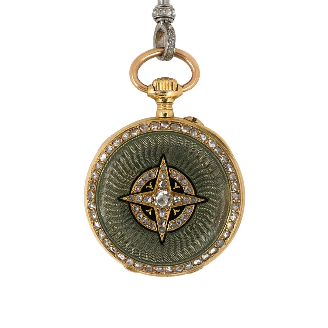 Golay Fils & Stahl Art Nouveau Diamond Pendant Watch