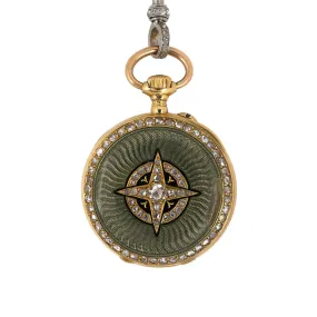 Golay Fils & Stahl Art Nouveau Diamond Pendant Watch