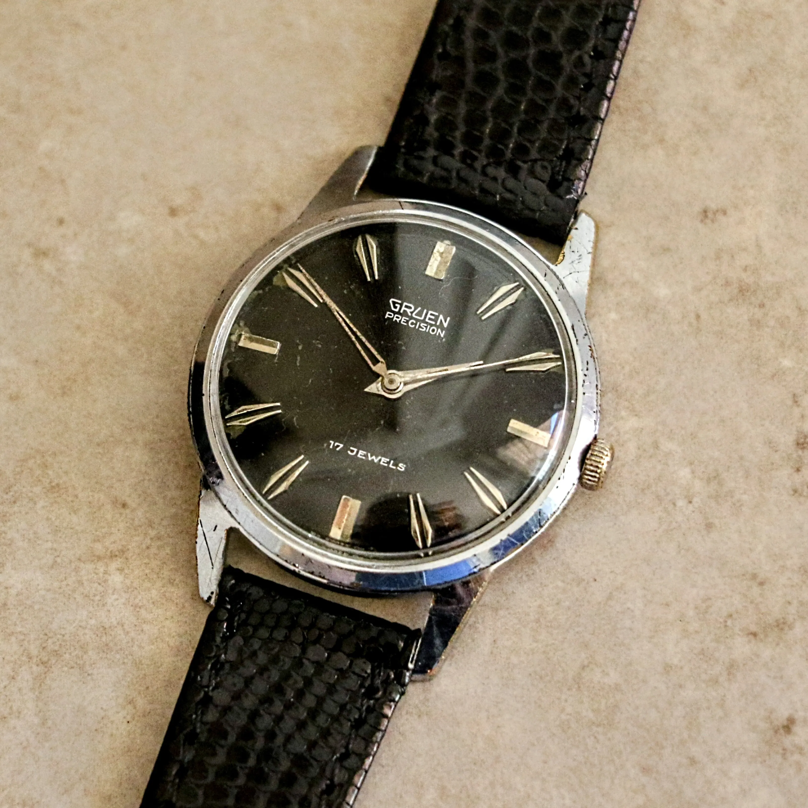 GRUEN Precision Watch 17 Jewels Cal. N510SS Swiss Made Wristwatch