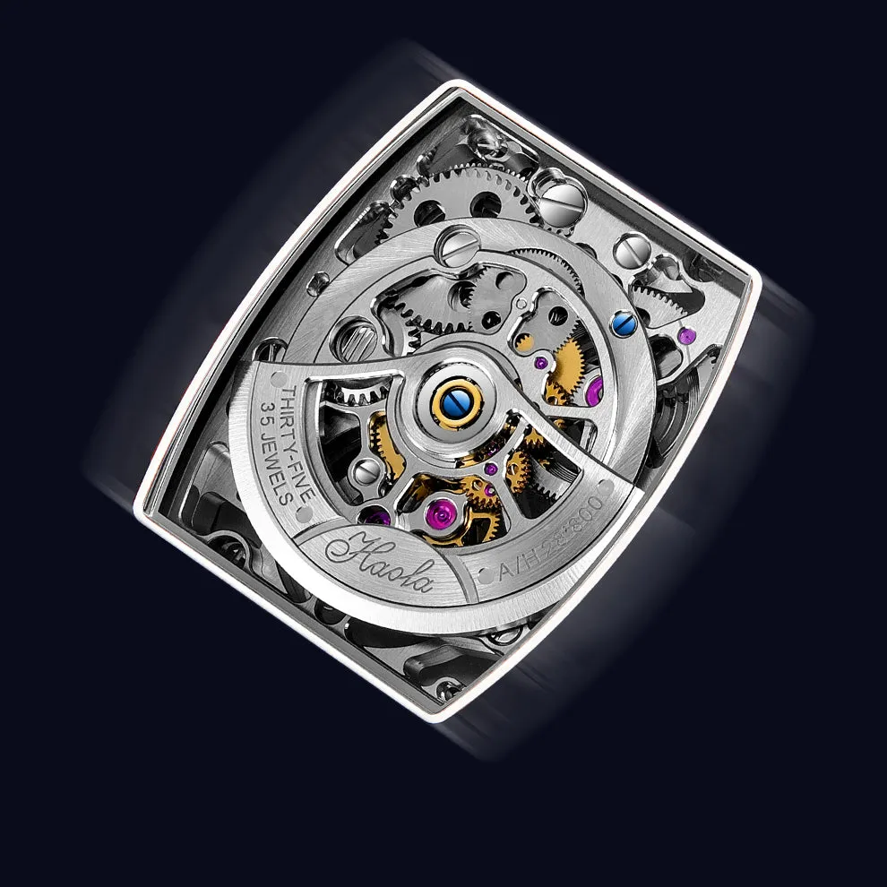 HAOFA Carbon Fiber and Crystal Bezel Automatic Tourbillon Movement 1901-3  Free-sprung  balance