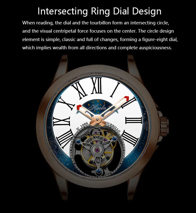 HAOFA Starry Night Sky Literally Dial Tourbillon Watch 1086