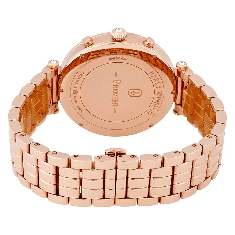 Harry Winston Premier Mother of Pearl Dial Ladies 18K Rose Gold Chronograph Watch PRNQCH40RR003