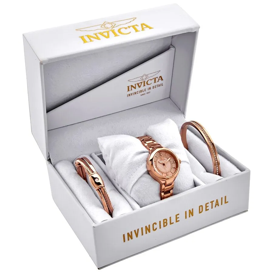 Invicta Angel Crystal Rose Gold Dial Ladies Watch 29325