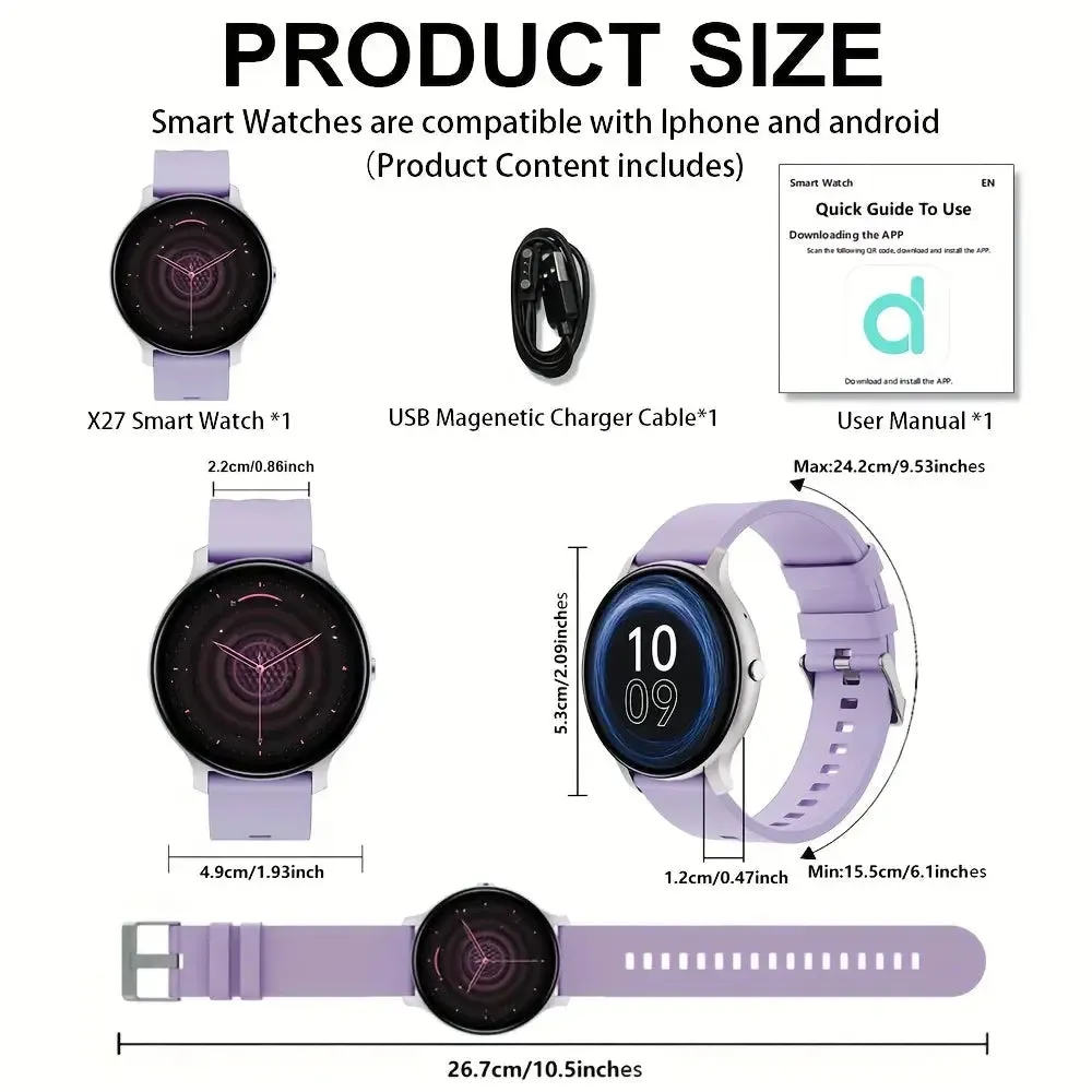 LAXASFIT Smart Watch HD Screen Voice Call Sports Fitness Tracker Health Monitoring IP68 Waterproof Smart Watch Men Women Gift