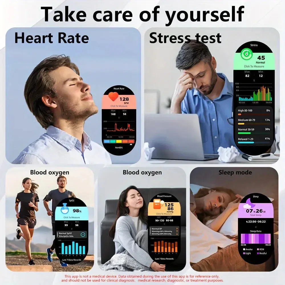 LAXASFIT Smart Watch HD Screen Voice Call Sports Fitness Tracker Health Monitoring IP68 Waterproof Smart Watch Men Women Gift