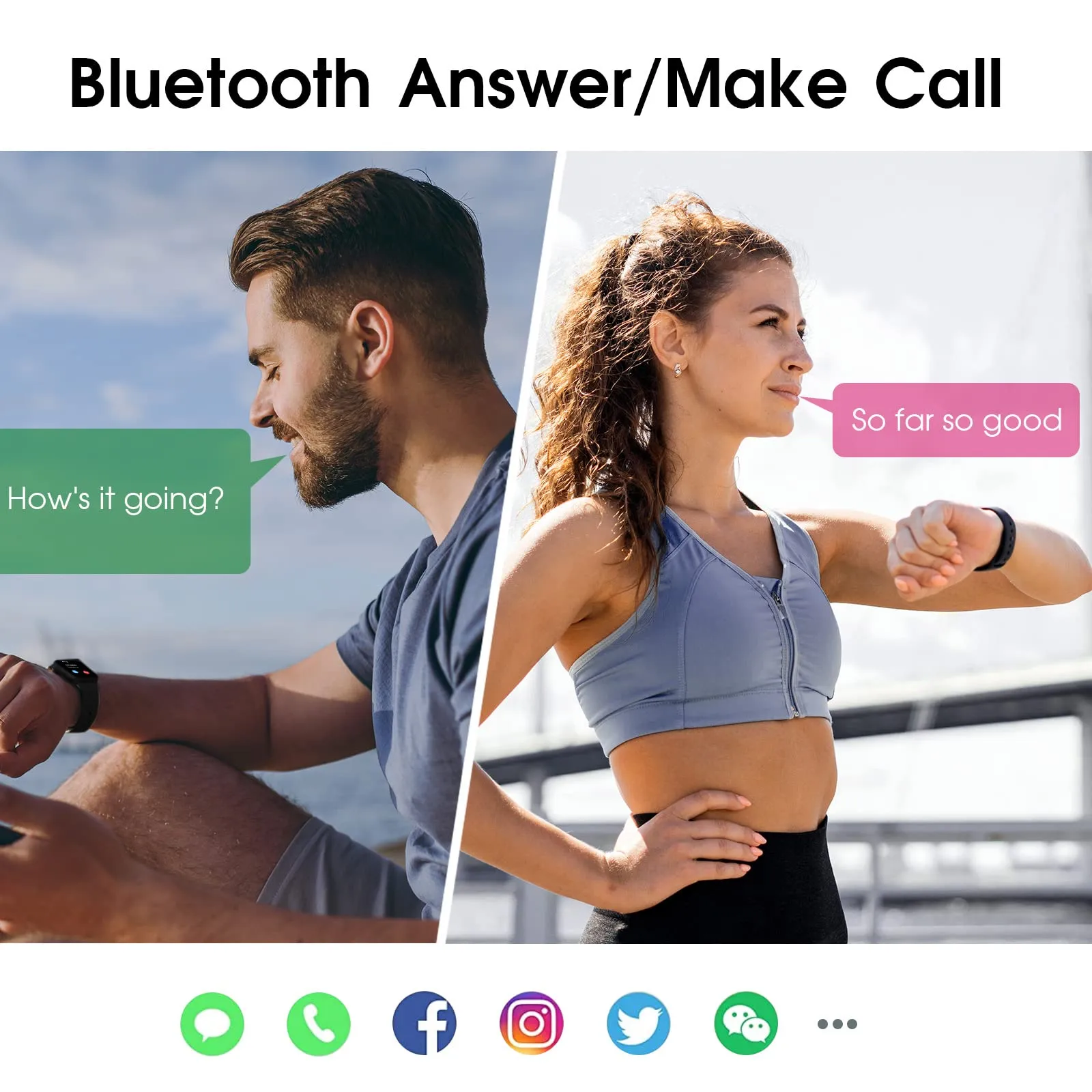 LOJUSIMEH Bluetooth Call Smartwatch for Fitness