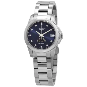 Longines Conquest Quartz Diamond Ladies Moon Phase Watch L3.380.4.97.6