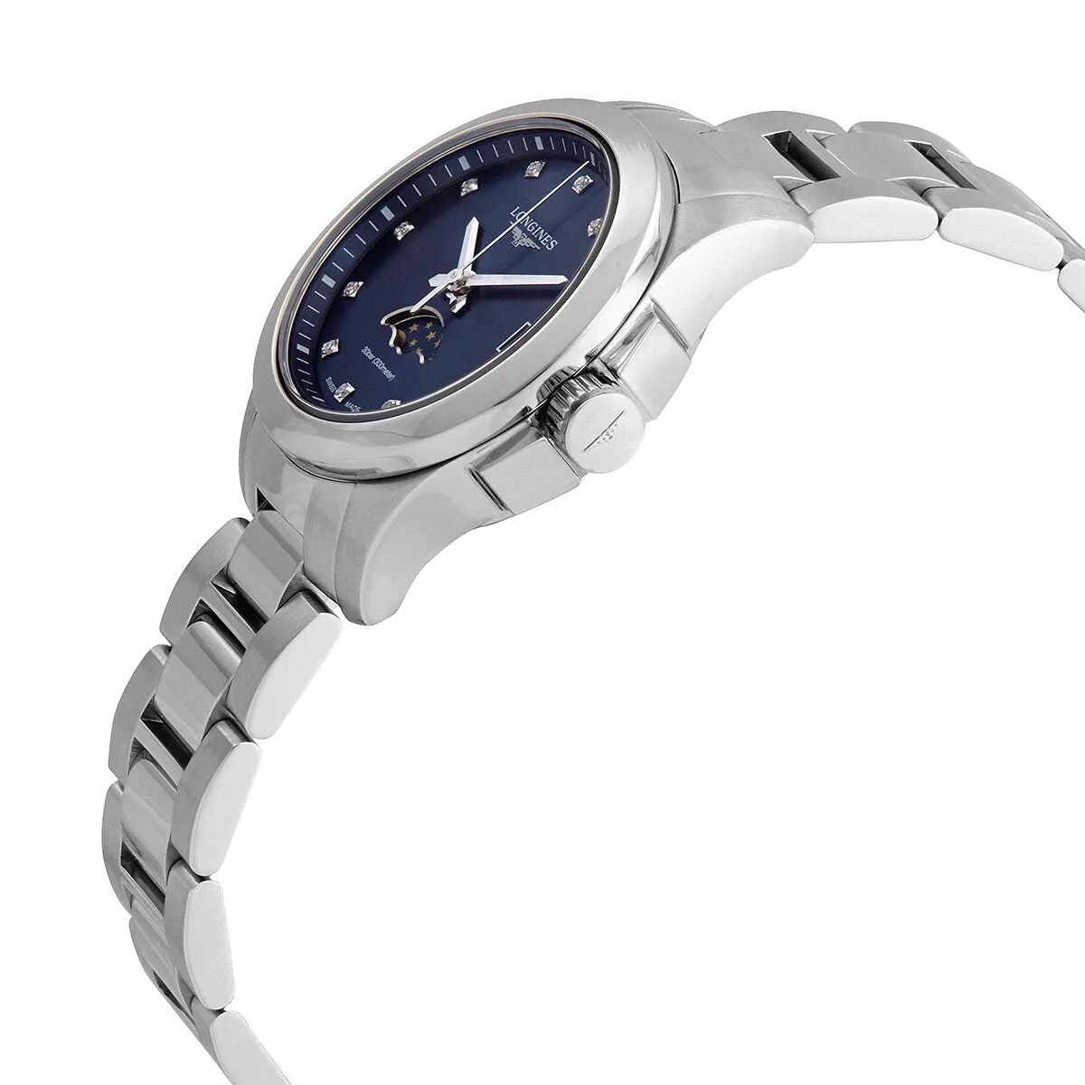 Longines Conquest Quartz Diamond Ladies Moon Phase Watch L3.380.4.97.6