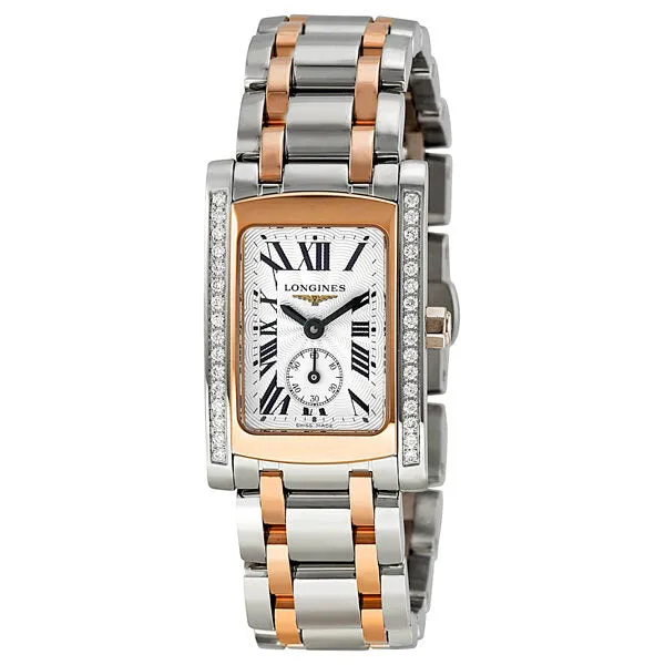 Longines DolceVita Diamond Stainless Steel and Rose Gold Ladies Watch L51555797