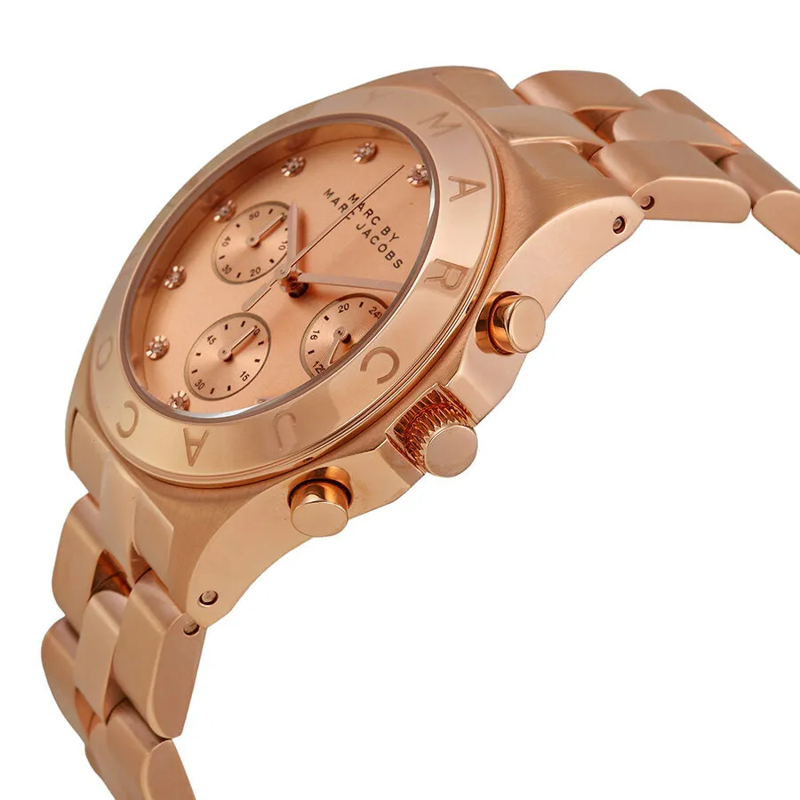 Marc By Marc Jacobs Blade Chronograph Rose Dial Ladies Watch MBM3102