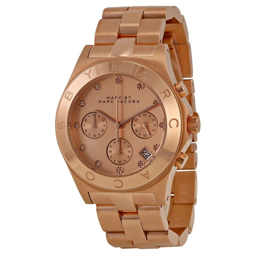 Marc By Marc Jacobs Blade Chronograph Rose Dial Ladies Watch MBM3102
