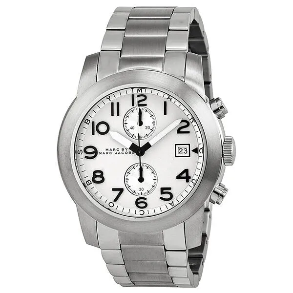 Marc by Marc Jacobs Larry Chronograph White Dial Stainless Steel Men's Watch MBM5030