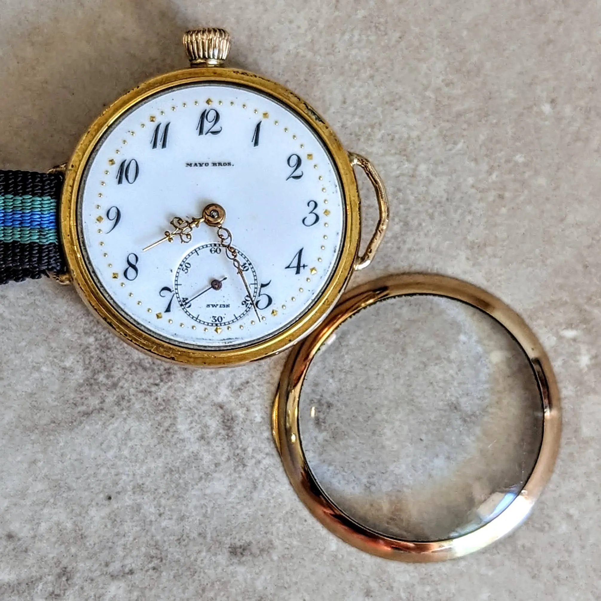 MAYO BROS Wristwatch 15 Jewels 3 ADJ. Swiss Made 14K G.F. Vintage Watch