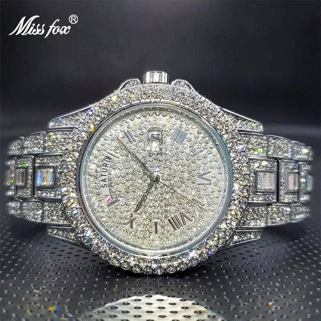 Men's Calendar Quartz  Diamond Watch
